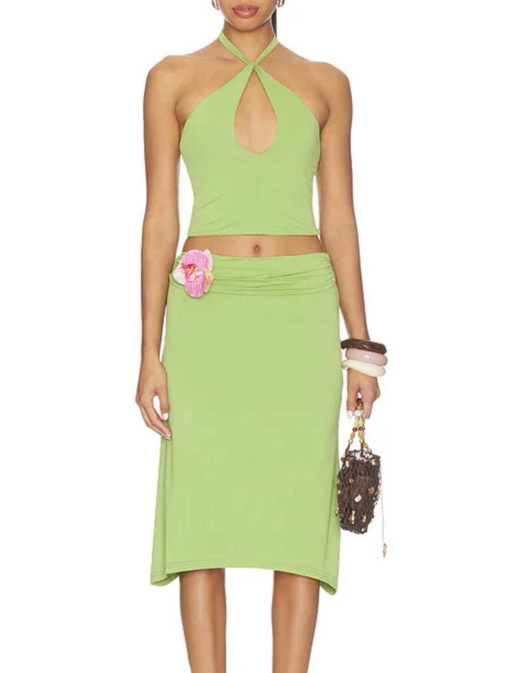 MORE TO COME Everlane Midi Skirt Set in Green